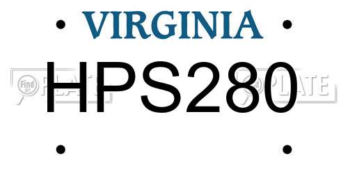 HPS280 Virginia License Plate