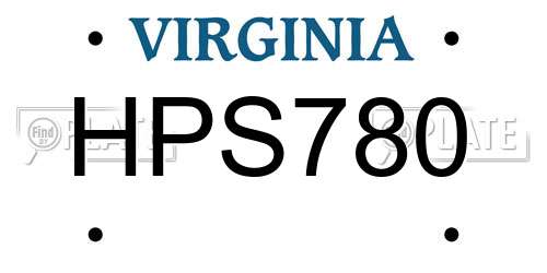 HPS780 Virginia License Plate