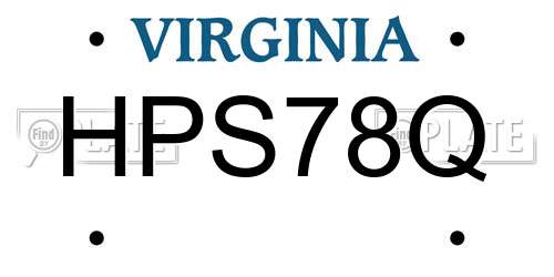 HPS78Q Virginia License Plate
