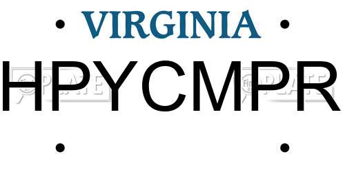 HPYCMPR Virginia License Plate