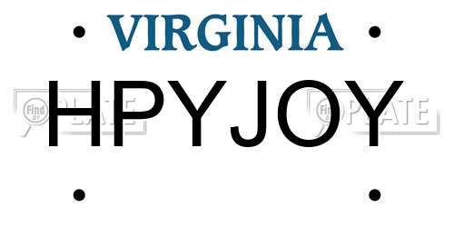 HPYJOY Virginia License Plate