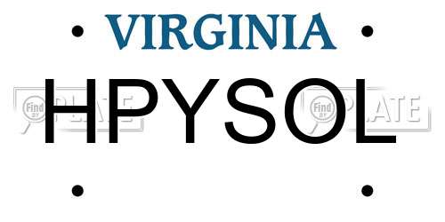 HPYSOL Virginia License Plate