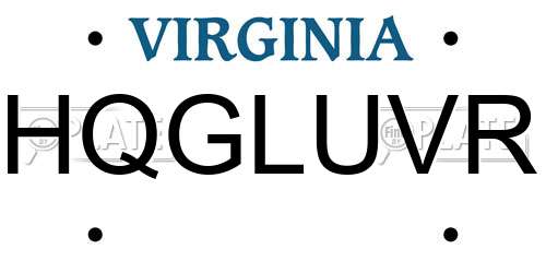 HQGLUVR Virginia License Plate
