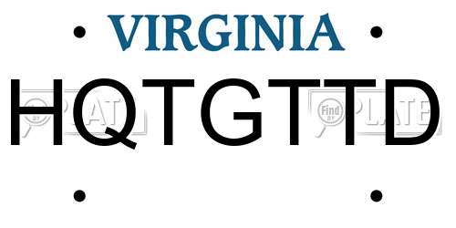 HQTGTTD Virginia License Plate