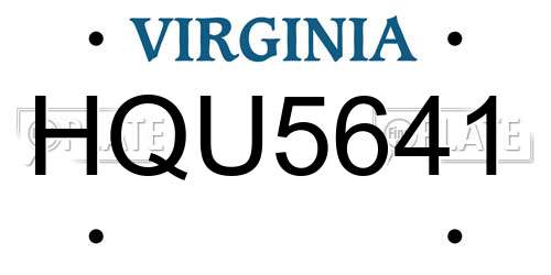 HQU5641 Virginia License Plate