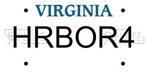 HRBOR4 Virginia License Plate