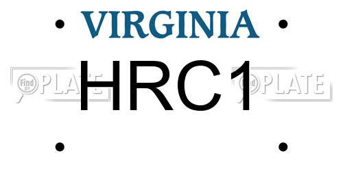 HRC1 Virginia License Plate