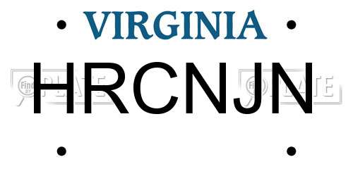 HRCNJN Virginia License Plate
