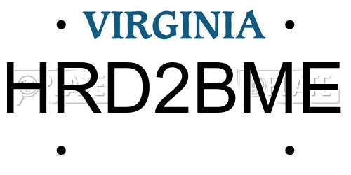 HRD2BME Virginia License Plate