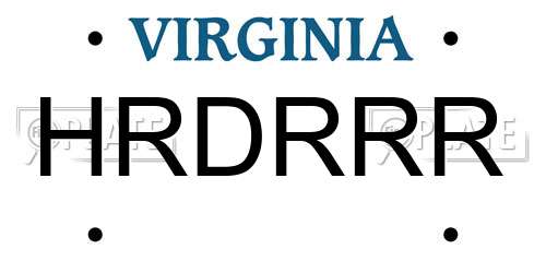 HRDRRR Virginia License Plate