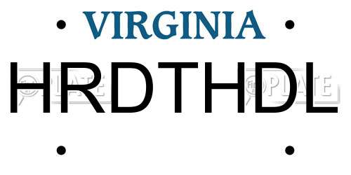 HRDTHDL Virginia License Plate