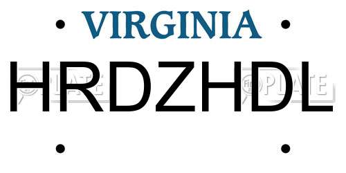 HRDZHDL Virginia License Plate
