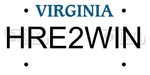 HRE2WIN Virginia License Plate