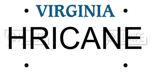 HRICANE Virginia License Plate