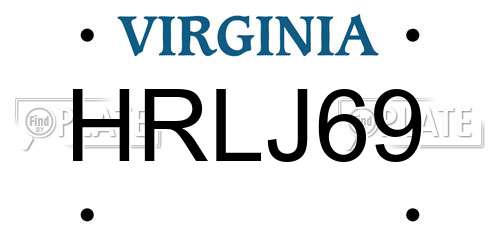 HRLJ69 Virginia License Plate