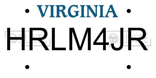 HRLM4JR Virginia License Plate