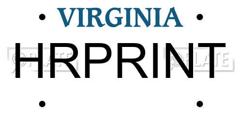 HRPRINT Virginia License Plate