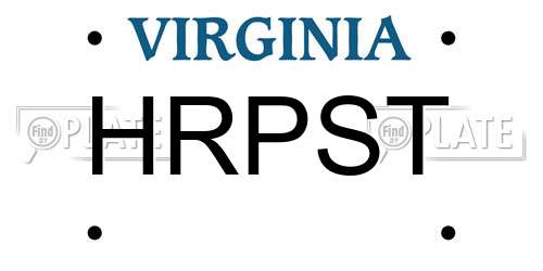 HRPST Virginia License Plate