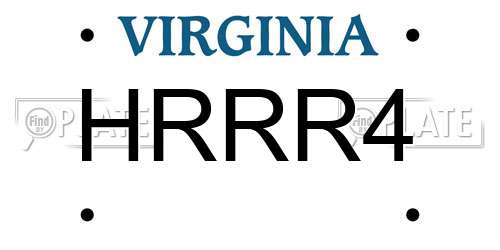 HRRR4 Virginia License Plate