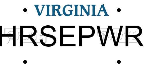 HRSEPWR Virginia License Plate