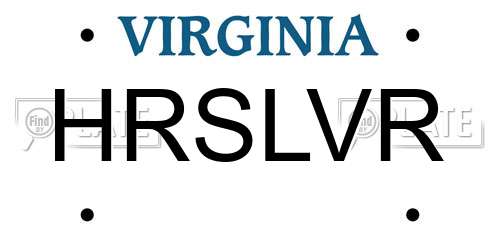 HRSLVR Virginia License Plate