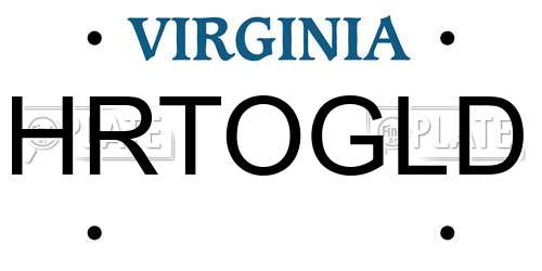 HRTOGLD Virginia License Plate
