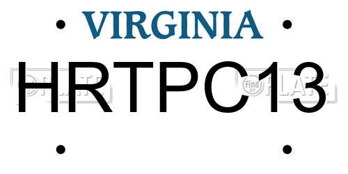 HRTPC13 Virginia License Plate