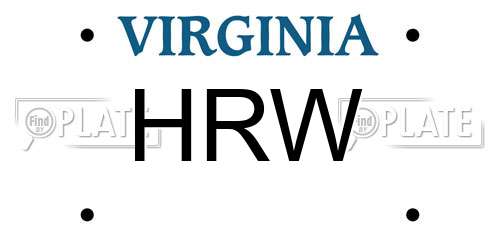 HRW Virginia License Plate