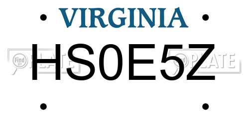 HS0E5Z Virginia License Plate