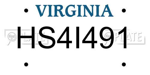 HS4I491 Virginia License Plate
