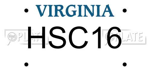 HSC16 Virginia License Plate