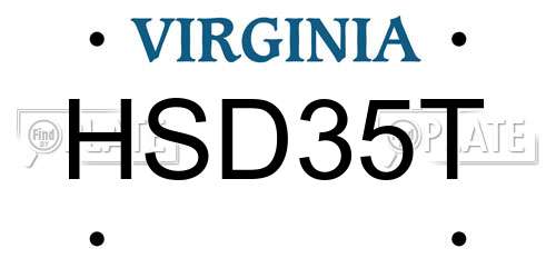 HSD35T Virginia License Plate