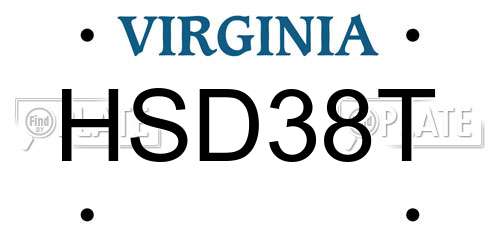 HSD38T Virginia License Plate