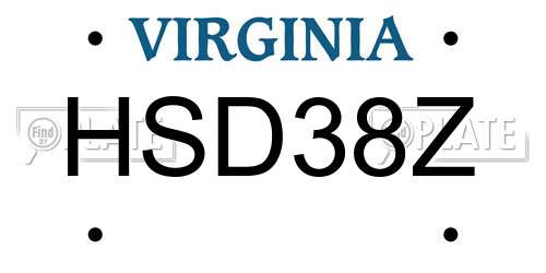 HSD38Z Virginia License Plate