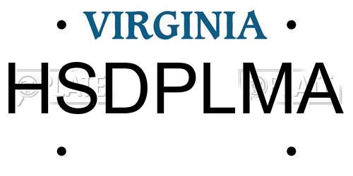 HSDPLMA Virginia License Plate