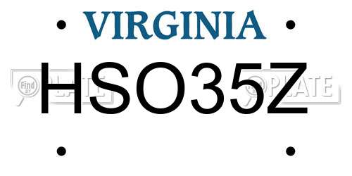 HSO35Z Virginia License Plate