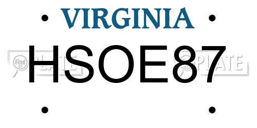 HSOE87 Virginia License Plate