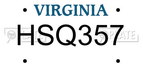 HSQ357 Virginia License Plate