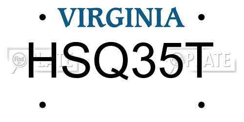 HSQ35T Virginia License Plate
