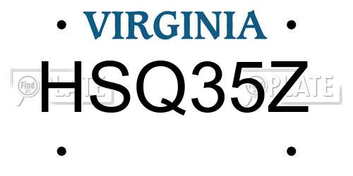 HSQ35Z Virginia License Plate