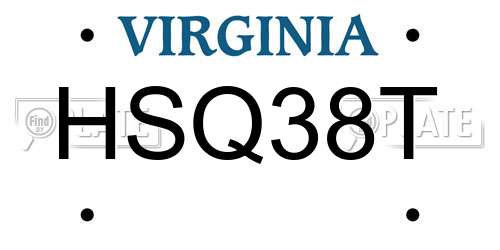 HSQ38T Virginia License Plate