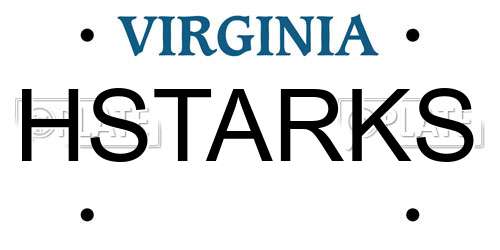 HSTARKS Virginia License Plate