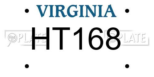 HT168 Virginia License Plate