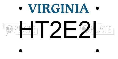 HT2E2I Virginia License Plate