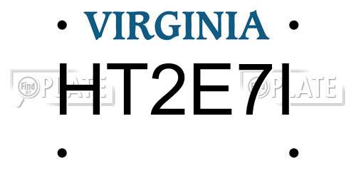 HT2E7I Virginia License Plate