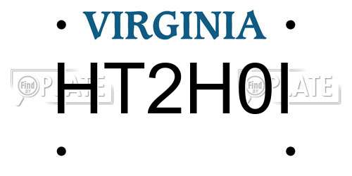 HT2H0I Virginia License Plate