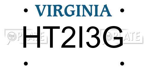 HT2I3G Virginia License Plate