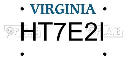 HT7E2I Virginia License Plate