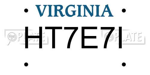 HT7E7I Virginia License Plate