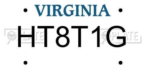 HT8T1G Virginia License Plate
